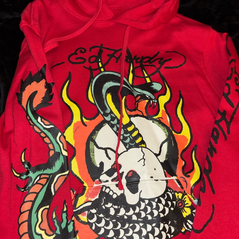 Ed Hardy Bold Red Hoodie